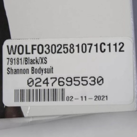 NEW WOLFORD Bodysuit Shannon Faux Wrap in Black Shiny Draped Front Full Back XS - Picture 9 of 9